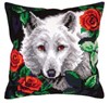 Picture of Collection d'Art Stamped Needlepoint Cushion 15.75"X15.75"-White Wolf