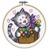 Picture of Design Works Counted Cross Stitch Kit 4" Round-Cat (14 Count)