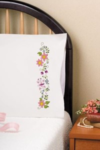 Picture of Tobin Stamped For Embroidery Pillowcase Pair 20"X30"-Spring Floral