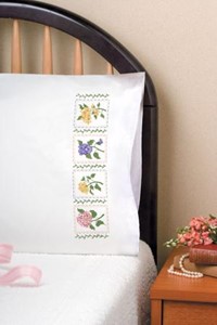 Picture of Tobin Stamped For Embroidery Pillowcase Pair 20"X30"-Flower Patch