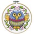 Picture of Design Works Counted Cross Stitch Kit 4" Round-Owl (14 Count)
