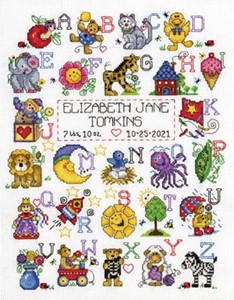 Picture of Design Works Counted Cross Stitch Kit 11"X14"-ABC Fun (14 Count)