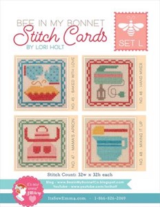 Picture of It's Sew Emma Stitch Cards 4/Pkg-Bee In My Bonnet Set L