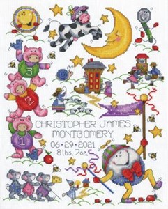 Picture of Design Works Counted Cross Stitch Kit 11"X14"-Nursery Rhymes (14 Count)