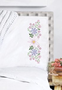 Picture of Tobin Stamped For Embroidery Pillowcase Pair 20"X30"-Star Flower