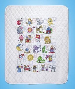 Picture of Design Works Stamped Quilt Cross Stitch Kit 34"X43"-ABC Fun