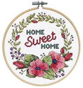 Picture of Design Works Counted Cross Stitch Kit 8" Round-Home Sweet Home (11 Count)