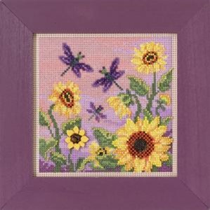 Picture of Mill Hill Buttons & Beads Counted Cross Stitch Kit 5"X5"-Sunflower Garden (14 Count)