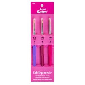 Picture of Susan Bates Steelite Soft Ergonomic Steel Crochet Hook Set-Classic - Sizes 1.7mm, 1.9mm, and 2.1mm