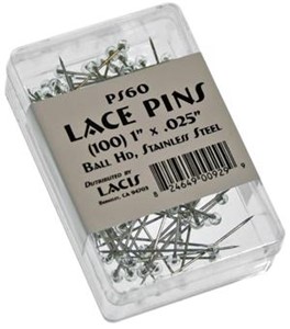 Picture of Lacis Glass Ball Head Lace Pins 1" 100/Pkg-