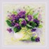 Picture of RIOLIS Counted Cross Stitch Kit 8.75"X8.75"-Violets In A Pot (14 Count)