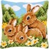 Picture of Vervaco Stamped Cross Stitch Cushion Kit 16"X16"-Rabbits