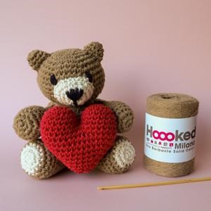 Picture of Hoooked Amigurumi DIY Kit W/Eco Barbante Yarn-Teddy Bear Valentine