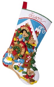 Picture of Bucilla Felt Stocking Applique Kit 18" Long-A Bear-Y Merry Christmas