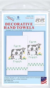 Picture of Jack Dempsey Stamped Decorative Hand Towel Pair 17"X28"-Farm Fresh