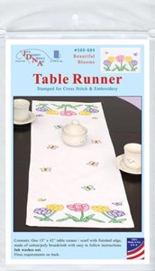 Picture of Jack Dempsey Stamped Table Runner/Scarf 15"X42"-Beautiful Blooms