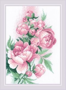 Picture of RIOLIS Counted Cross Stitch Kit 8.25"X11.75"-Lush Peonies