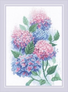 Picture of RIOLIS Counted Cross Stitch Kit 8.25"X11.75"-Graceful Hydrangeas