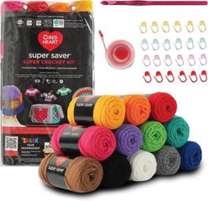 Picture of Red Heart Super Saver Super Yarn Crochet Kit W/Accessories-