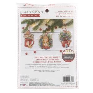 Picture of Dimensions Gold Collection Counted Cross Stitch Ornament Kit-Sweet Christmas Ornaments (14 Count)