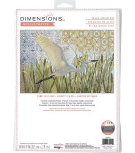 Picture of Dimensions Counted Cross Stitch Kit 14"X9"-Egret In Flight (14 Count)