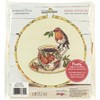 Picture of Dimensions Counted Cross Stitch Kit 6" Round-Birdie Teacup (14 Count)