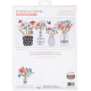 Picture of Dimensions Counted Cross Stitch Kit 16"x8"-Wildflower Vases 16 Count