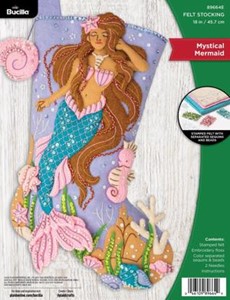 Picture of Bucilla Felt Stocking Applique Kit 18" Long-Mystical Mermaid