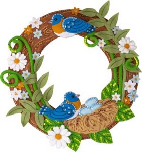 Picture of Bucilla Felt Wall Hanging Applique Kit-Bless This Nest Wreath
