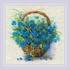 Picture of RIOLIS Counted Cross Stitch Kit 8.75"X8.75"-Forget Me Knots In A Basket ((14 Count)