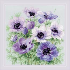 Picture of RIOLIS Counted Cross Stitch Kit 11.75"X11.75"-Purple Anemones (14 Count)