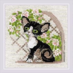 Picture of RIOLIS Counted Cross Stitch Kit 6"X6"-Cornish Rex Kitten (14 Count)