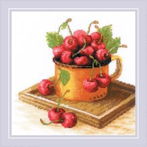 Picture of RIOLIS Counted Cross Stitch Kit 7.75"X7.75"-Ripe Cherry (14 Count)
